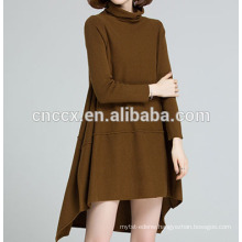 PK17ST458 turtle neck long sleeve sweater dress for woman adults group